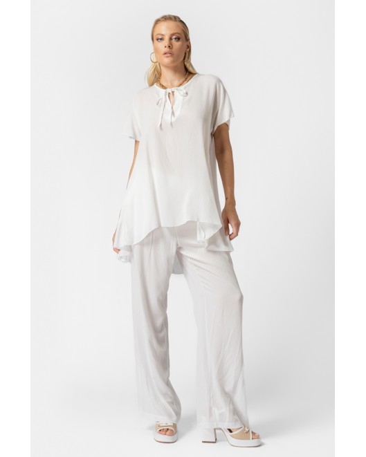 Wide shirt viscose naturale