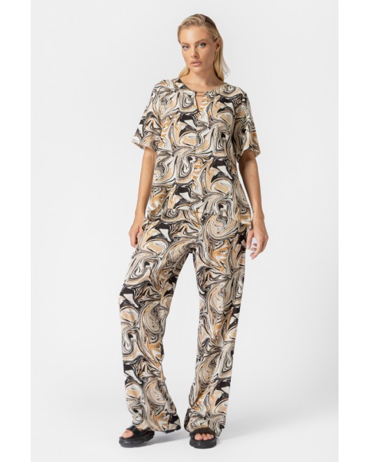 Μπλούζα εμπριμέ βισκόζ τόκα