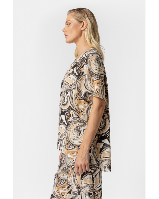 Μπλούζα εμπριμέ βισκόζ τόκα