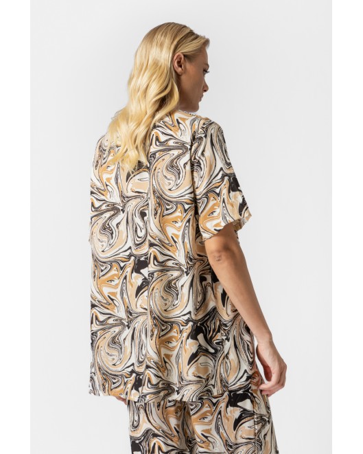 Μπλούζα εμπριμέ βισκόζ τόκα