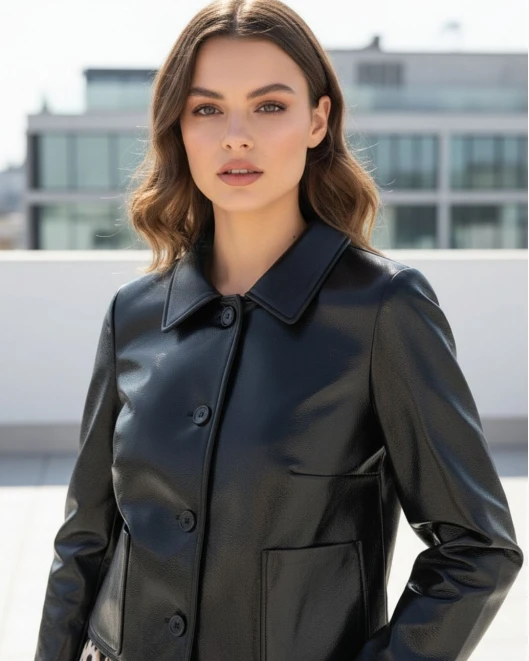 Ζακέτα Δέρμα Γυαλιστερό