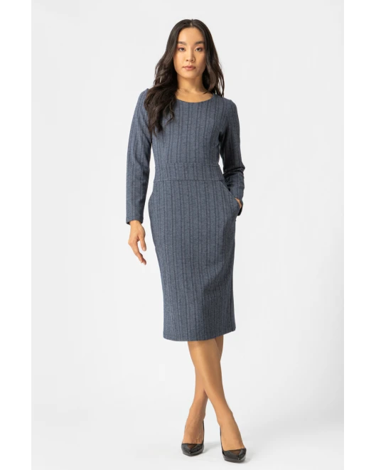 Φόρεμα ζακάρ ελαστικό Denim look