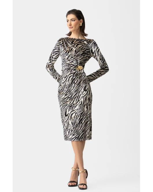 Φόρεμα εμπριμέ βελούδο Jessica