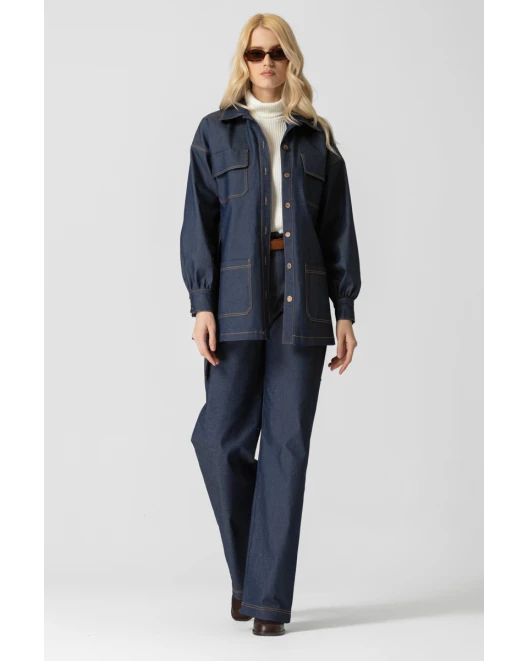 Πουκάμισο Jean τσέπες denim Πουκάμισο Jean τσέπες denim