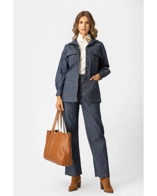 Πουκάμισο Jean τσέπες denim Πουκάμισο Jean τσέπες denim