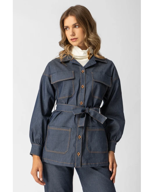 Πουκάμισο Jean τσέπες denim Πουκάμισο Jean τσέπες denim