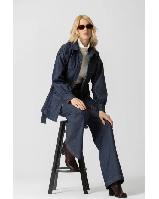 Πουκάμισο Jean τσέπες denim Πουκάμισο Jean τσέπες denim