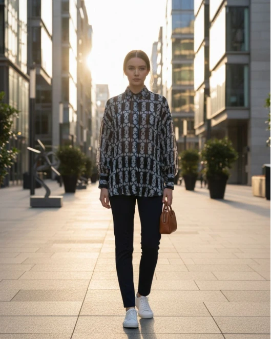 Πουκάμισο διαφάνεια lurex Loria