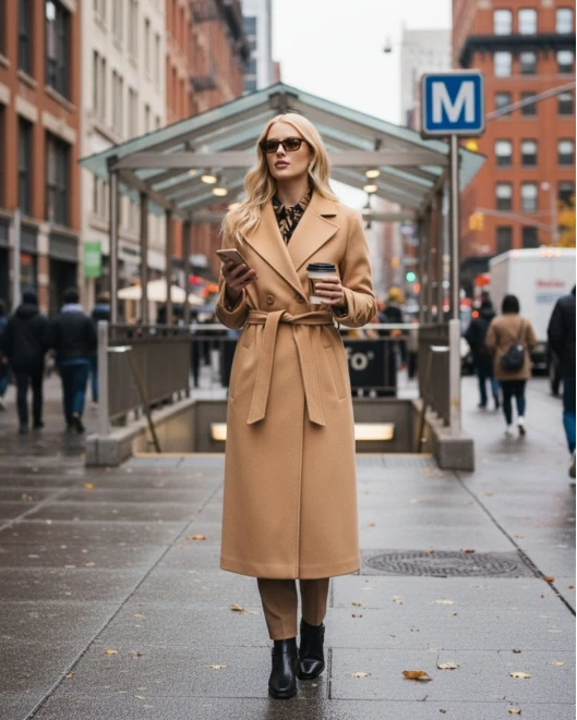 Παλτό διαγωνάλ Cashmere touch