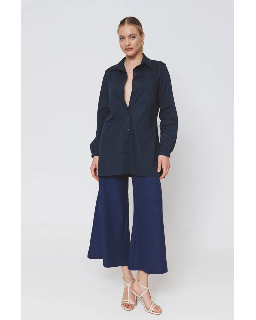 Πουκαμίσα ποπλίνα με σχισίματα και τσέπες ΠΟΥΚΑΜΙΣΑ