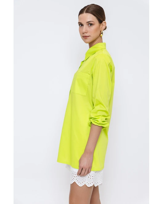 Πουκαμίσα ποπλίνα με σχισίματα και τσέπες ΠΟΥΚΑΜΙΣΑ